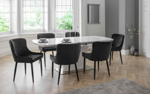 LUXE VELVET DINING CHAIR - GREY LUXE VELVET DINING CHAIR - GREY