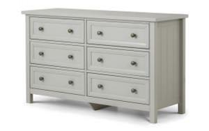 MAINE 6 DRAWER WIDE CHEST - DOVE GREY MAINE 6 DRAWER WIDE CHEST - DOVE GREY