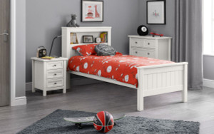 MAINE BOOKCASE BED 90CM - SURF WHITE MAINE BOOKCASE BED 90CM - SURF WHITE