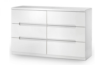 MANHATTAN 6 DRAWER WIDE CHEST - WHITE