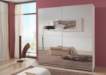 Tesoro White 180 Full Mirrored Sliding Wardrobe
