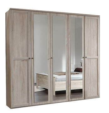 Tesoro 5 Door 3 Mirror Oak Wardrobe
