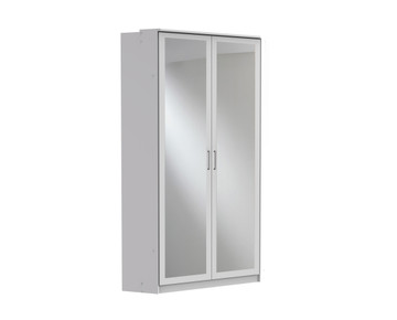 Tesoro White And Grey Mirror Corner Mirrored Wardrobe