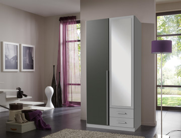 Tesoro Paris Grey 4 Door 2 Drawer Wardrobe