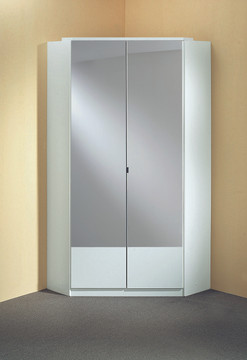 Tesoro White Mirrored Corner Wardrobe