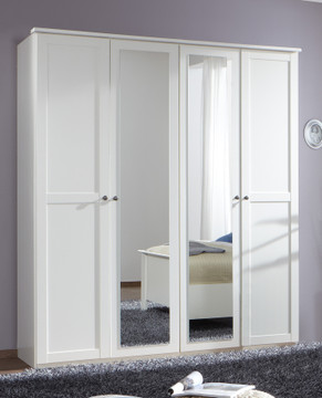 Tesoro 4 door 2 mirror White wardrobe
