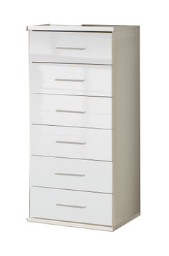 Tesoro white gloss 6 Drawer Chest