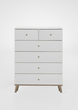 Tesoro white and oak 4+2 chest white And Oak