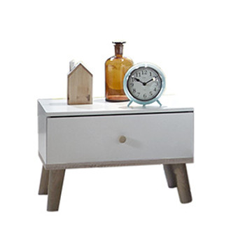 Tesoro white and oak 1 Drawer Bedside
