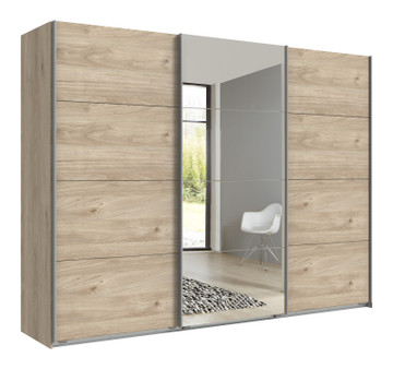 Tesoro Hickory Oak 3 Door Sliding Wardrobe