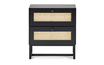 Padstow 2 Drawer Bedside - Black