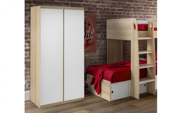 JUPITER 2 DOOR WARDROBE - OAK & WHITE