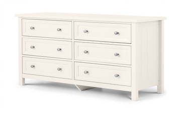 MAINE 6 DRAWER WIDE CHEST - SURF WHITE