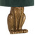 Antique Gold Hare Table Lamp With Green Velvet Shade