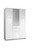 Tesoro Alpine White 3 Door 3 Drawer Mirror Wardrobe