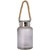 Frosted Glass Lantern with Rope Detail and Interior LED By Tesoro