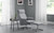 Aria Recliner & Stool With Chrome Base - Grey Linen