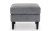 HAYWARD OTTOMAN - GREY CHENILLE FABRIC