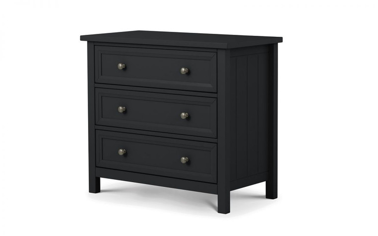 MAINE 3 DRAWER WIDE CHEST - ANTHRACITE