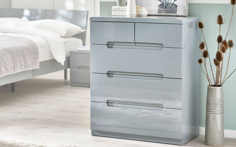 MANHATTAN 3+2 DRAWER CHEST - GREY