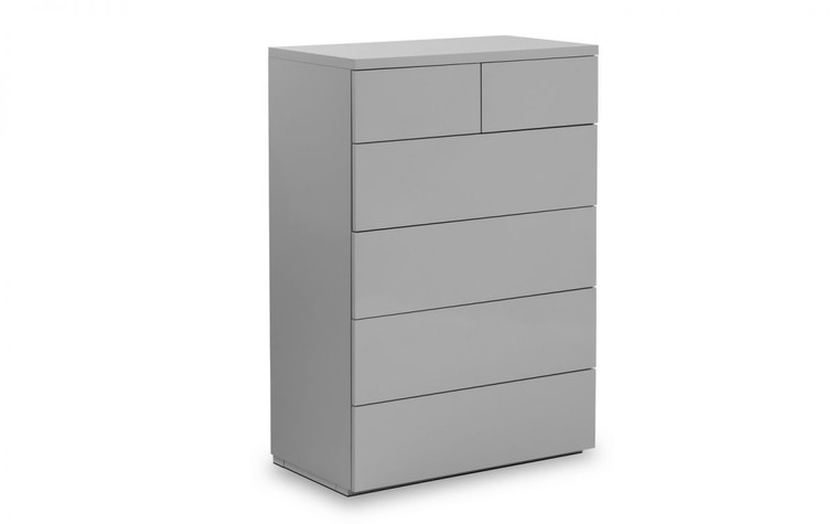 MONACO 4+2 DRW CHEST - GREY GLOSS