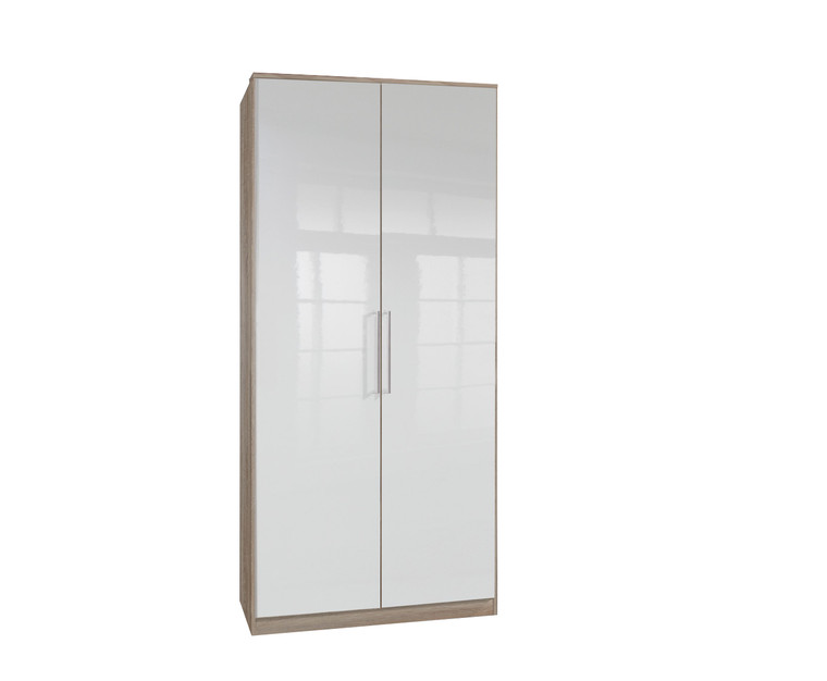 Tesoro Oak And White Gloss 2 Door Wardrobe