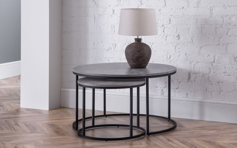 STATEN CONCRETE ROUND NESTING COFFEE TABLE