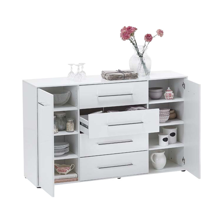 Tesoro 4 Drawer 2 Door White Chest