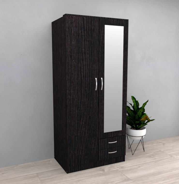 Tesoro Black Oak 2 Door 2 Drawer Wardrobe