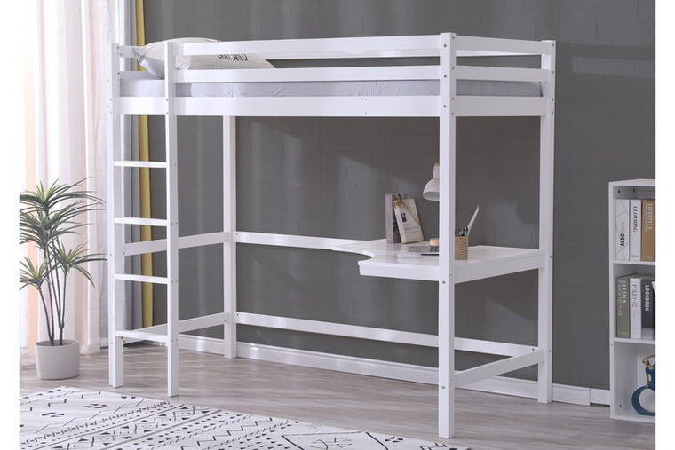 TESORO WHITE WOODEN LOFT BUNK BED