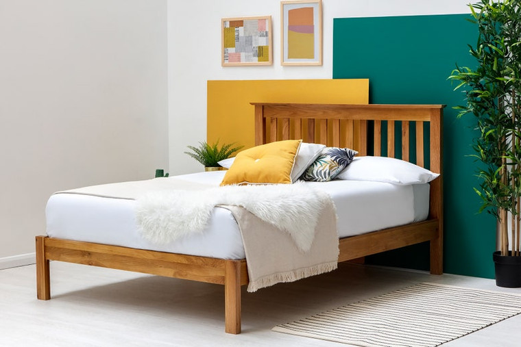 Tesoro Farmhouse Style Solid Oak Wooden Bed Frame - Double / King Size