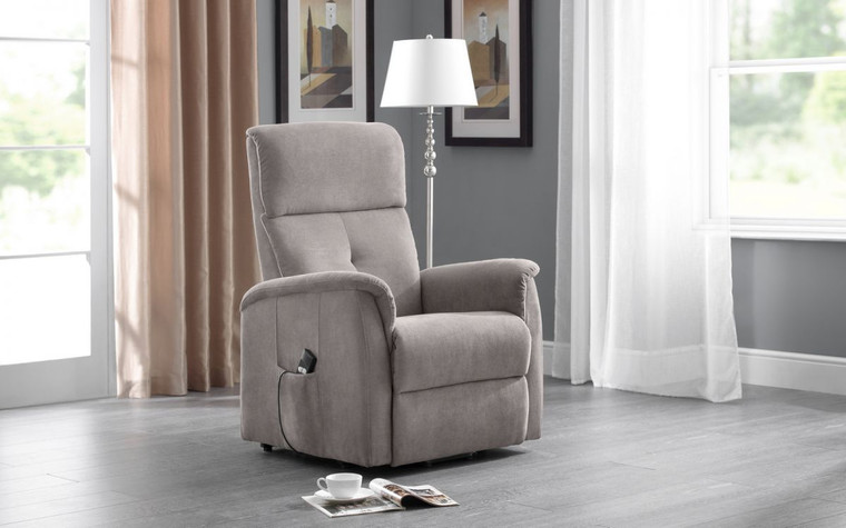 Ava Rise And Recline Chair Taupe Fabric