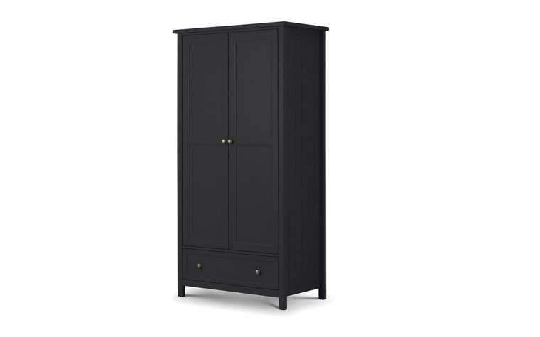 MAINE 2 DOOR 1 DRAWER COMBINATION WARDROBE - ANTHRACITE