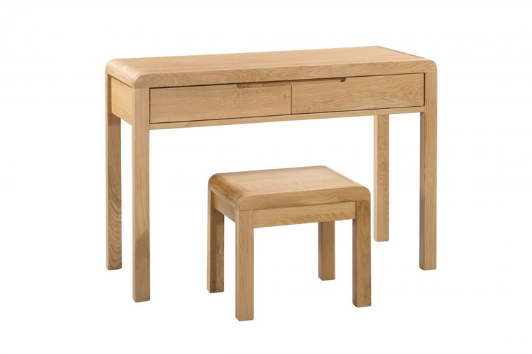 CURVE 2 DRAWER DRESSING TABLE & STOOL ASS