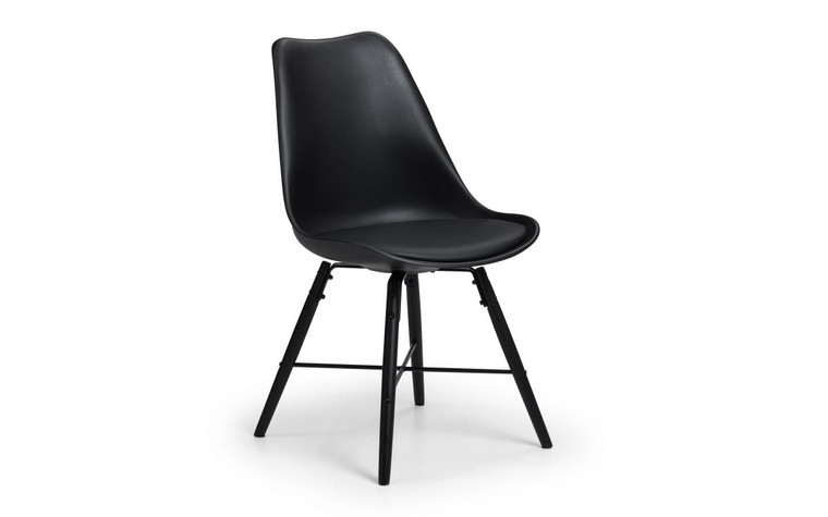 KARI DINING CHAIR - BLACK SEAT & BLACK LEGS