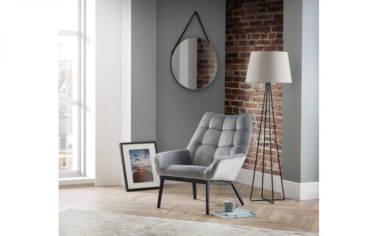 LUCERNE VELVET CHAIR - GREY