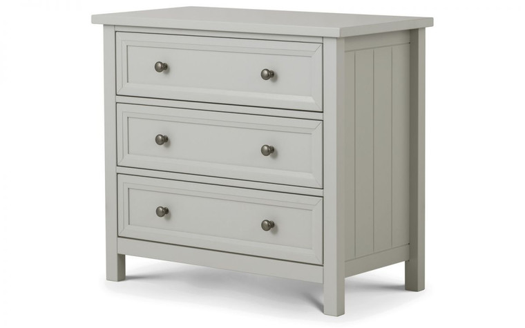 MAINE 3 DRAWER WIDE CHEST - DOVE GREY