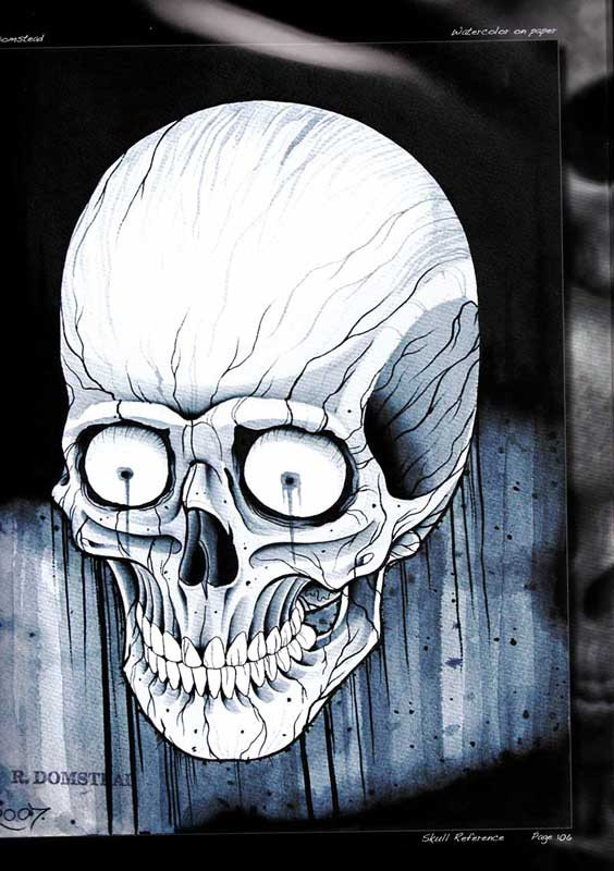 Skull on book アクリル原画 The Skull Project - BookMistress