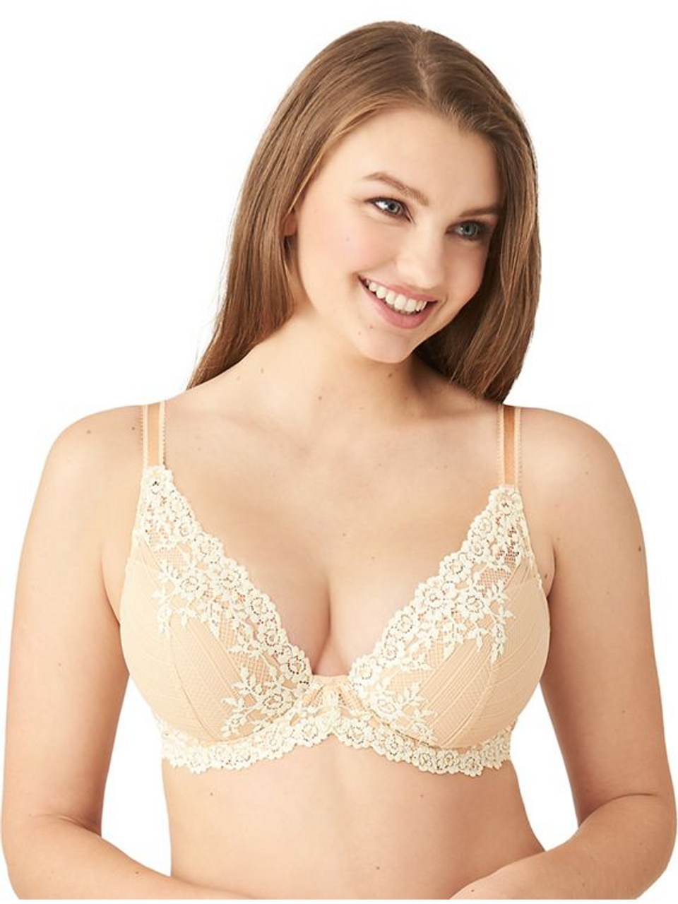 Plain white invisible lace plunge bra | CASSIOPEE | Empreinte Official  Boutique