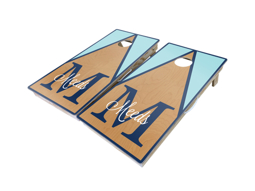 Multicolor Personalized Half and Half Triangle Cornhole Board Set