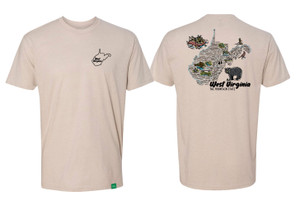 WV Topo Map Short Sleeve Tee