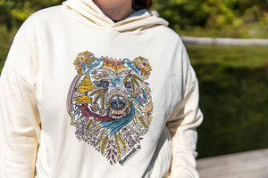 Ladies Boho Bear Hoodie