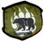 Military green face mask with bear/paw logo (gray paw, black bear)
