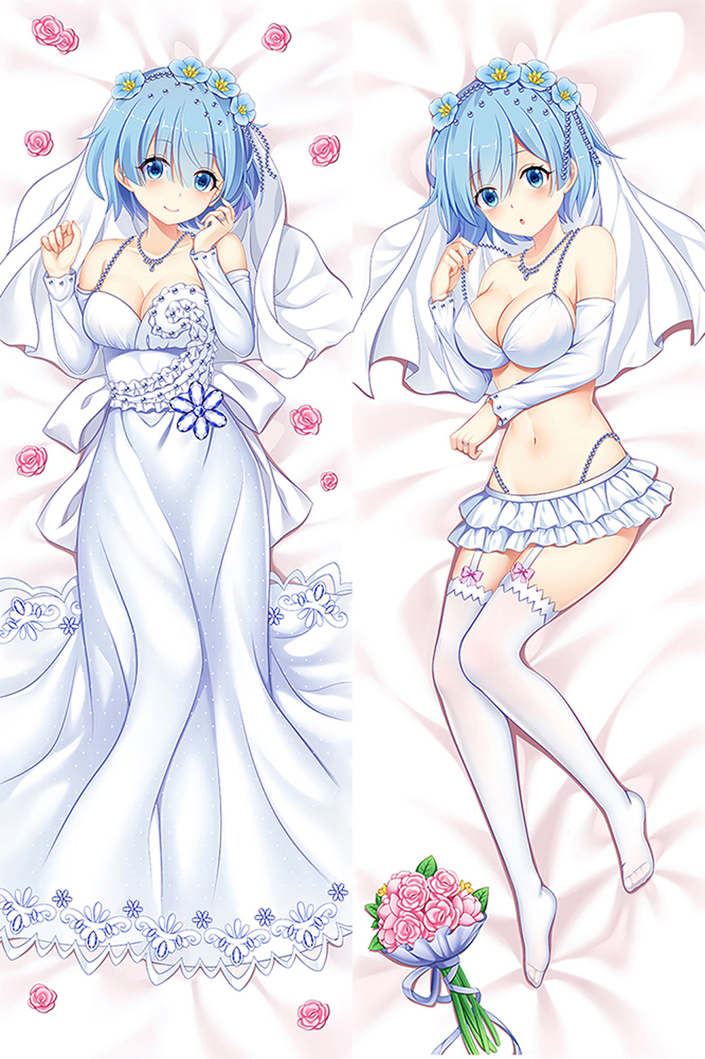Rem (Re: Zero) Dakimakura Body Pillow Cover