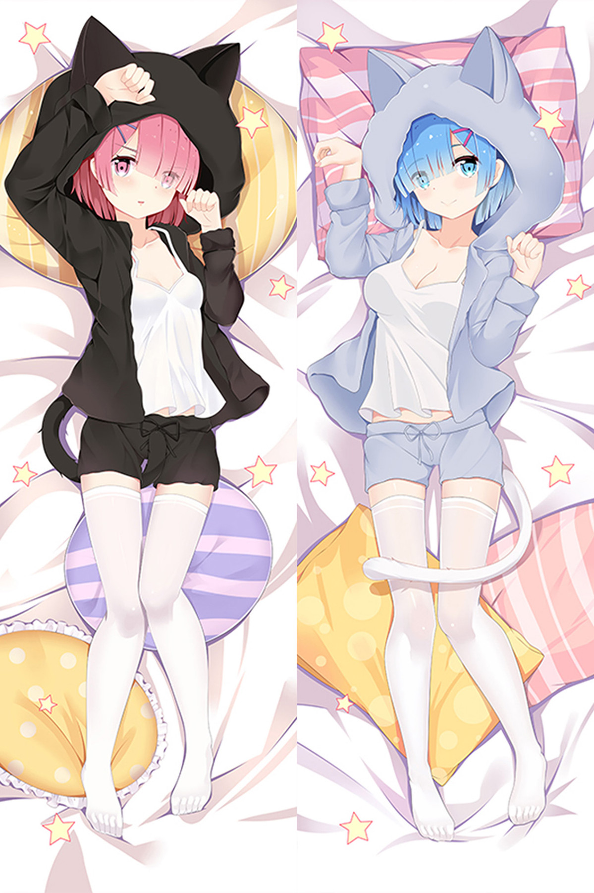 Rem and Ram Dakimakura Housse de Coussin Corporel