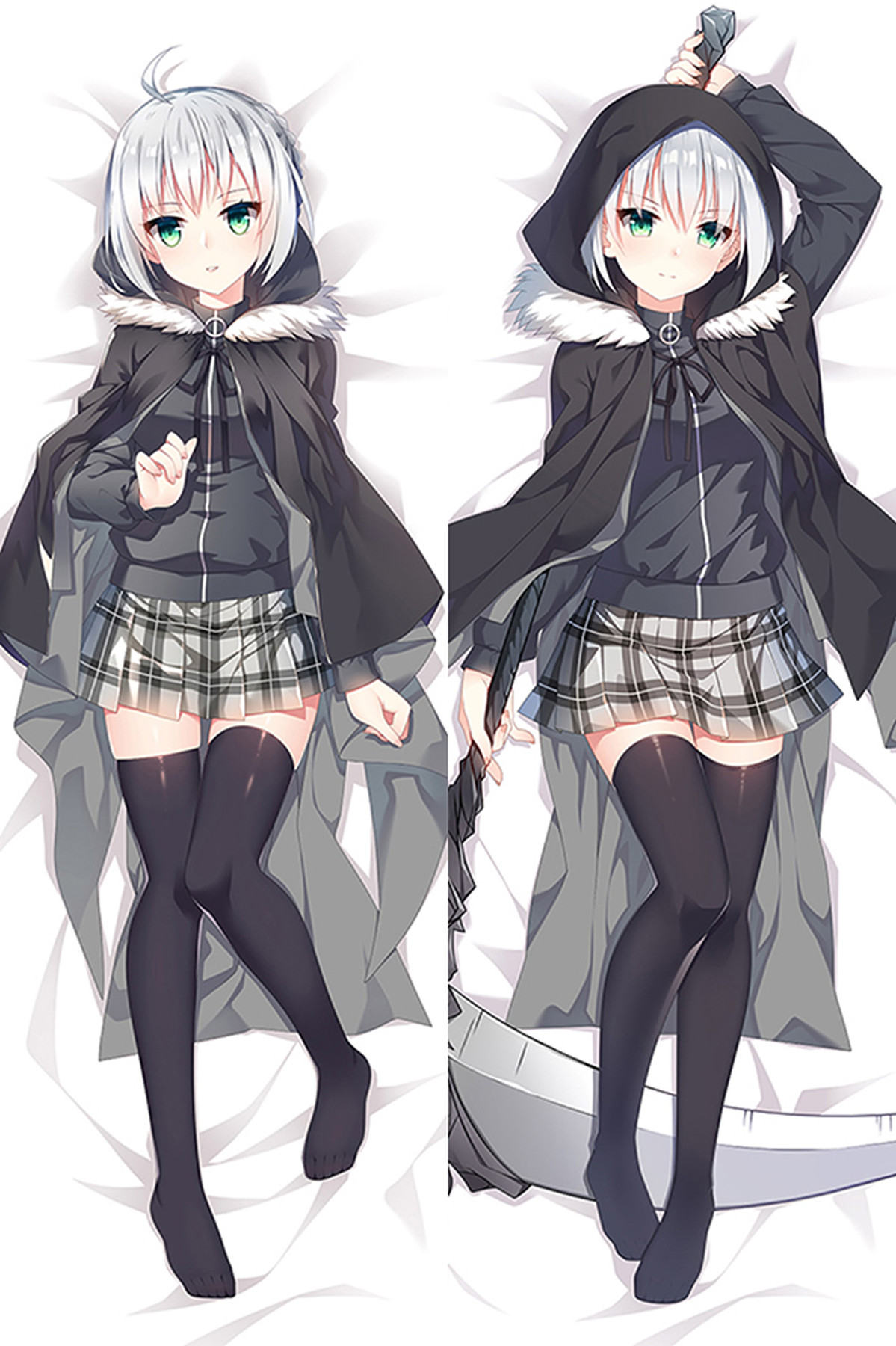 Gray Dakimakura Body Pillow Kissenbezug