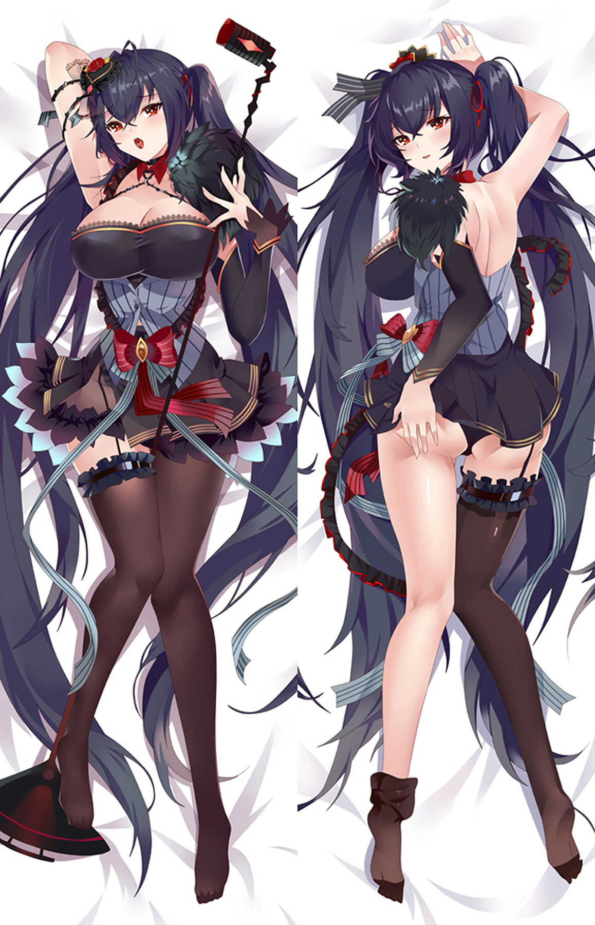 Taihou dakimakura artwork with black frills and red bows.
