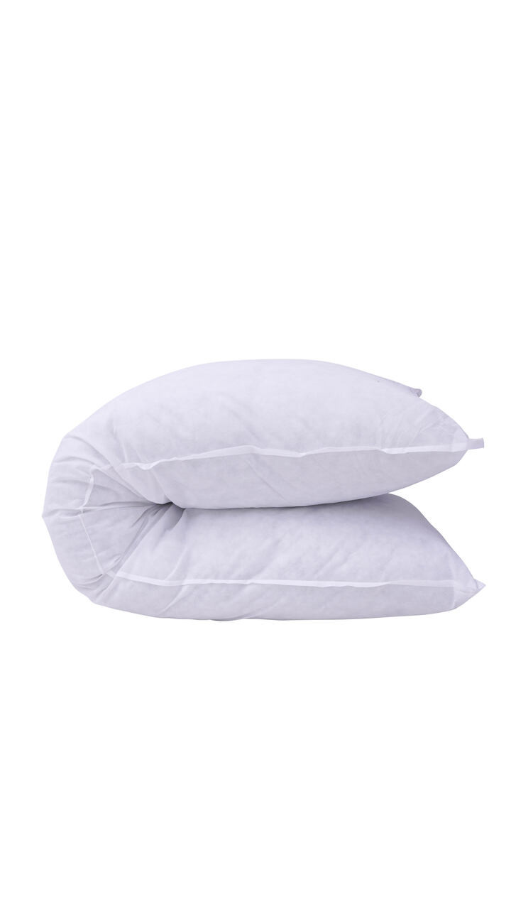 White dakimakura body pillow insert folded in half.