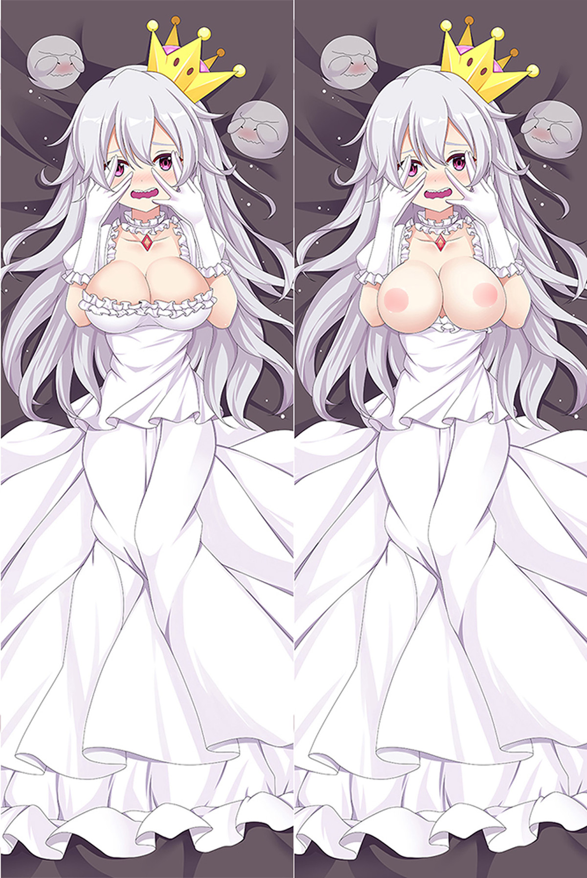 Booette artwork with a gold crown and white frilled gown