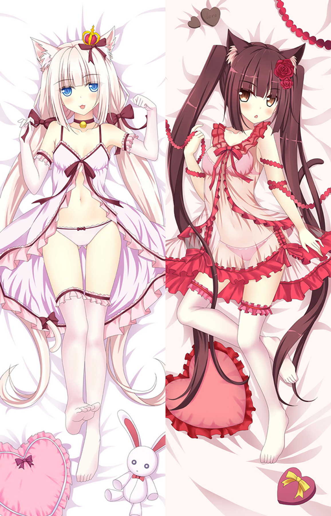 Chocola and Vanilla Dakimakura Housse de Coussin Corporel